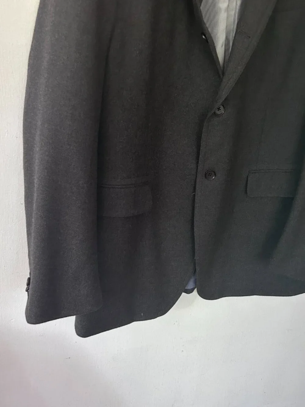 Banana Republic Tailored Fit Blazer Jacket Mens 42L Dark Grey Wool Pockets